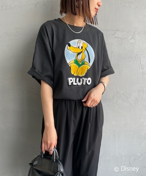 tシャツ 「JEANS FACTORY CLOTHES/ジーンズファクトリークローズ」 PLUTO / ダメージ キャラクターTシャツ レディース メ JEANS FACTORY Clothes tシャツ 「JEANS CLOTHES/ジーンズ