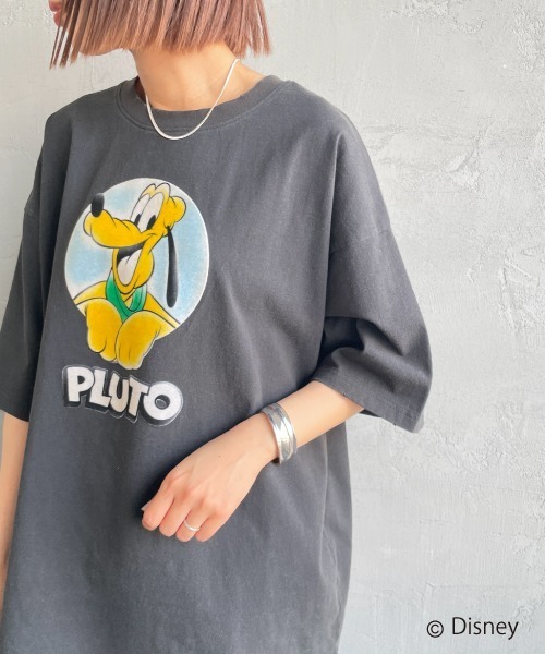tシャツ 「JEANS FACTORY CLOTHES/ジーンズファクトリークローズ」 PLUTO / ダメージ キャラクターTシャツ レディース メ Jeans Factory Clothes [ジーンズファクトリークローズ] PLUTO