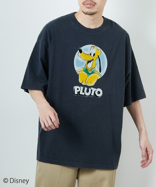 tシャツ 「JEANS FACTORY CLOTHES/ジーンズファクトリークローズ」 PLUTO / ダメージ キャラクターTシャツ レディース メ JEANS FACTORY Clothes tシャツ 「JEANS CLOTHES/ジーンズ