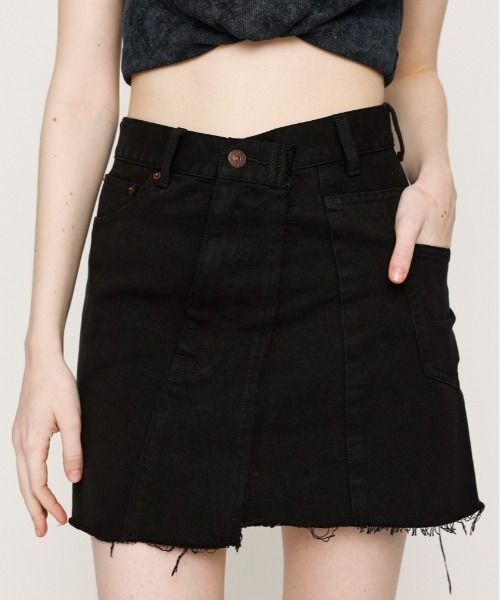 新品未使用！SLY デニムスカート　1 SLY デニムスカート J/W ASYMMETRY REMAKE S/SK ジャスト
