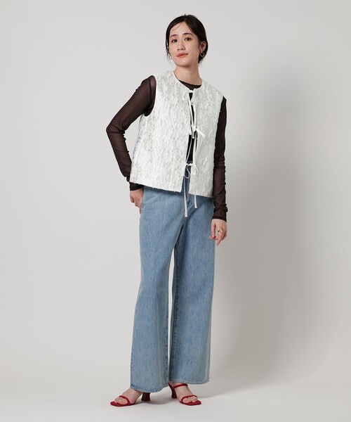 UNITED ARROWS ベスト ジレ フラワージャガード レディース