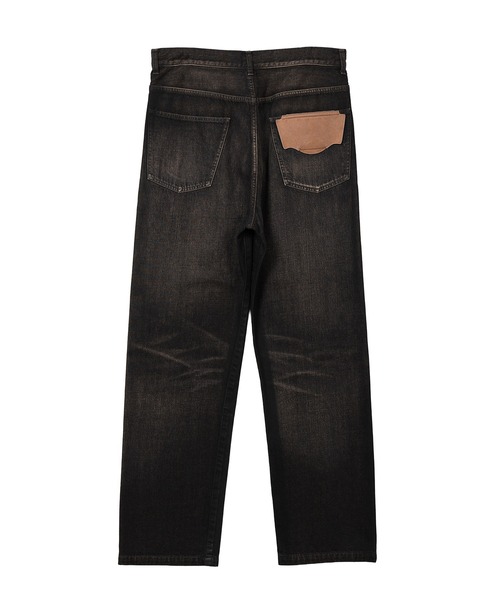 MAISON MIHARA YASUHIRO メゾン ミハラヤスヒロ 25AW Coated Wide Pants コーテッドワイドパンツ A15PT073 46 BLACK フェイクレザー イージー バイカー ボトムス【中古】【MAISON MIHARA YASUHIRO】 メゾン ミハラヤスヒロ Maison MIHARA YASUHIRO Bleached Pants