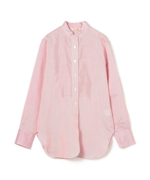 BACCA（バッカ） ブラウス シャツ ウォッシャーシルク スタンドカラー