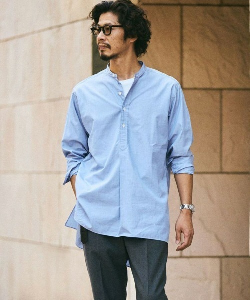 BRITISH MADE ブリティッシュメイド オフィサーシャツ プリマス L 大人気スタイリストと作った「夏まで使えるオフィサーシャツ