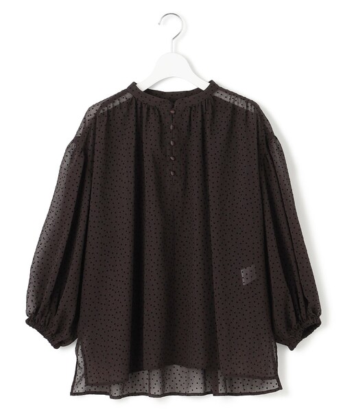 23区（ニジュウサンク） ブラウス シャツ 「洗える」ドットフロッキー