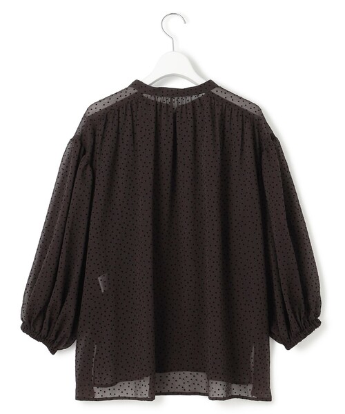23区（ニジュウサンク） ブラウス シャツ 「洗える」ドットフロッキー