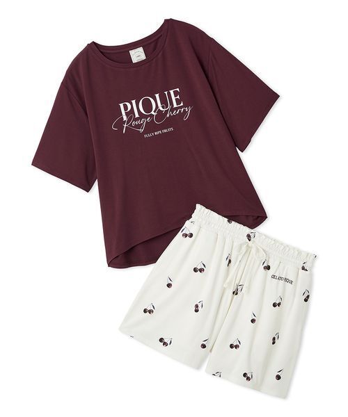 ジェラートピケ　レーヨンロゴTシャツ＆レーヨンロゴショートパンツ　上下セット gelato pique｜COOLレーヨンデザートロゴショートパンツ