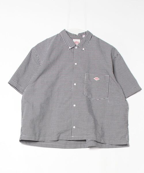 DANTON 半袖チェックシャツ 38サイズ Danton 「DANTON」 チェック柄半袖シャツ 38 ブラック メンズ
