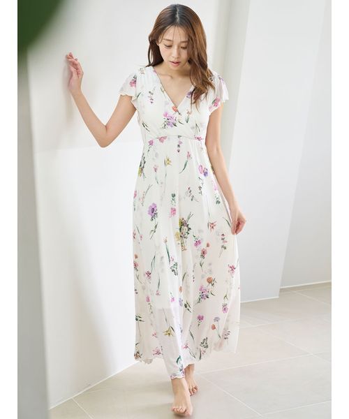 SNIDEL  カシュクールワンピース　パジャマ スナイデルホーム ニットカシュクールワンピース パジャマ
