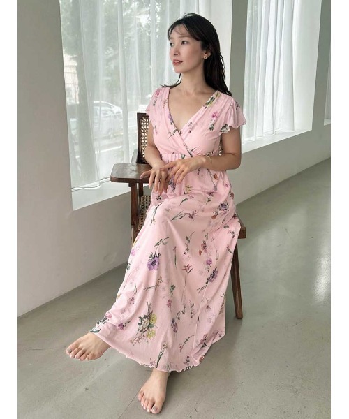 【SNIDEL HOME】カシュクールカットワンピース SNIDEL HOME ルームウェア 部屋着 「接触冷感」カット