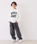 tシャツ キッズ 親子お揃いビックロゴロングT...の詳細画像1