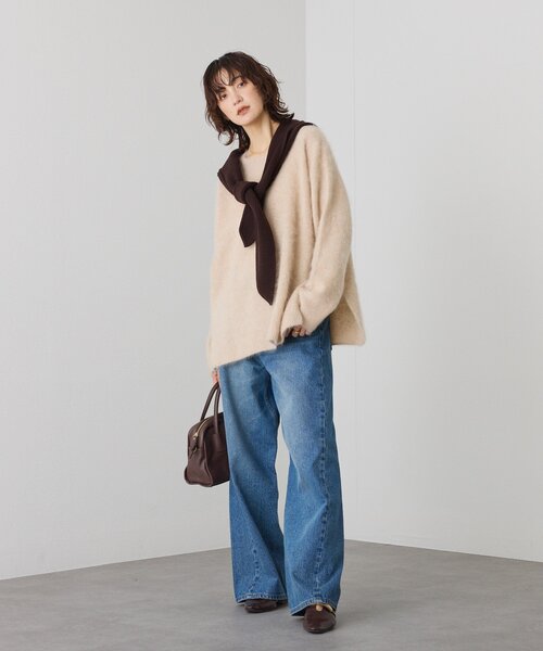 新品タグ付き ☆ RIVE DROITE ☆ 起毛ウールサイドスリットニット RIVE DROITE（リヴドロワ） ニット セーター 「ヘアリーな質感」起毛