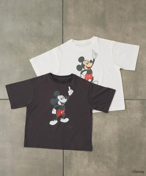 「MICKEY MOUSE」 半袖Tシャツ FREE オフホワイト レディース_画像4