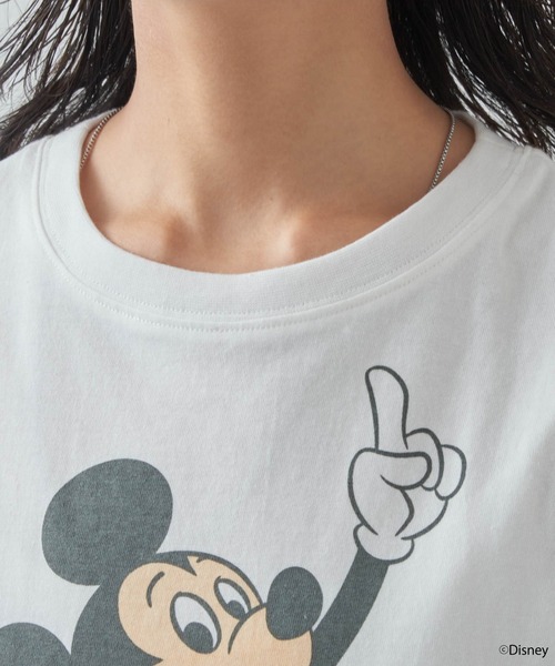 「MICKEY MOUSE」 半袖Tシャツ FREE オフホワイト レディース_画像9