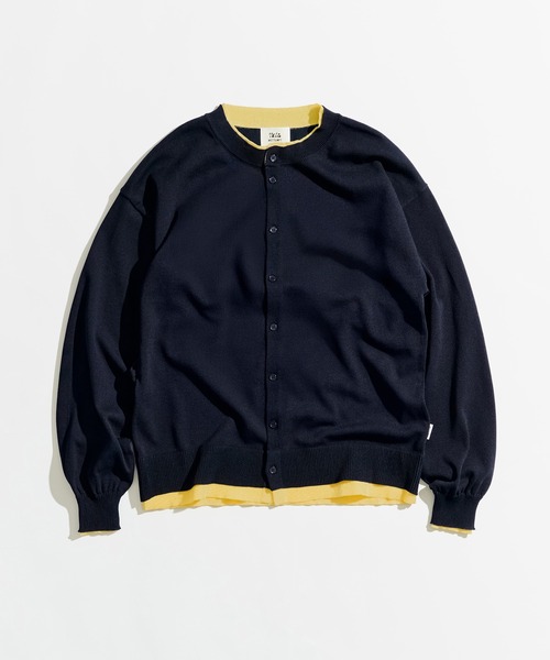WETTEMPT カーディガン CREW NECK LAYERED CARDIGAN / クルーネック
