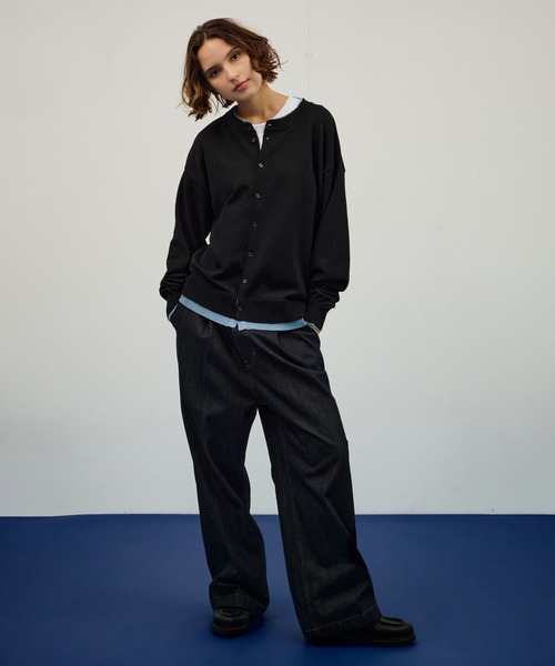 WETTEMPT カーディガン CREW NECK LAYERED CARDIGAN / クルーネック