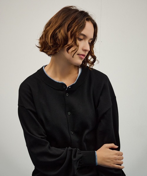 WETTEMPT カーディガン CREW NECK LAYERED CARDIGAN / クルーネック