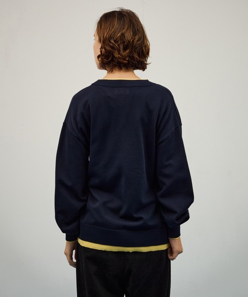 WETTEMPT カーディガン CREW NECK LAYERED CARDIGAN / クルーネック