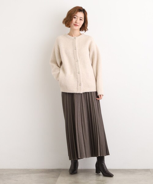 grove（グローブ） カーディガン ふっくらやわらかく、毛混オーバー
