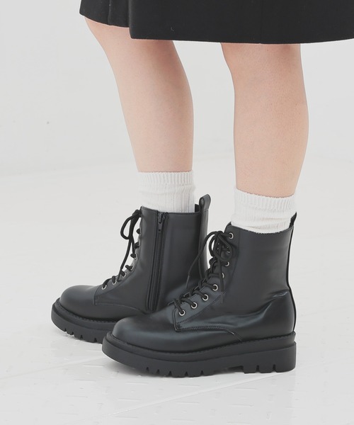 Honeys（ハニーズ） ブーツ 厚底レースアップブーツ レディース