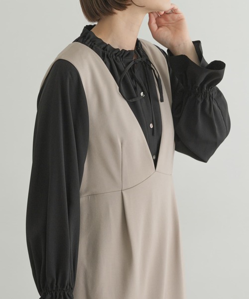 「F by ROSSO」 ノースリーブワンピース 36 ダークブラウン レディース_画像2