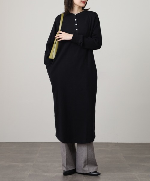 OMNES（オムネス） ワンピース ハニカムストレッチワッフル切り替え