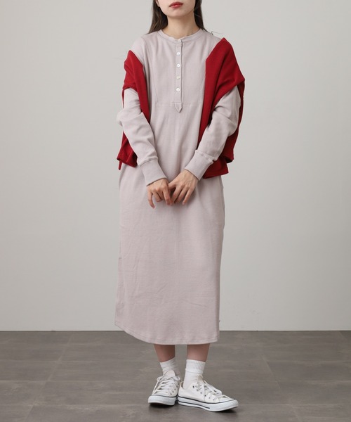 OMNES（オムネス） ワンピース ハニカムストレッチワッフル切り替え