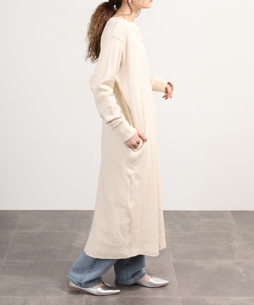 OMNES（オムネス） ワンピース ハニカムストレッチワッフル切り替え