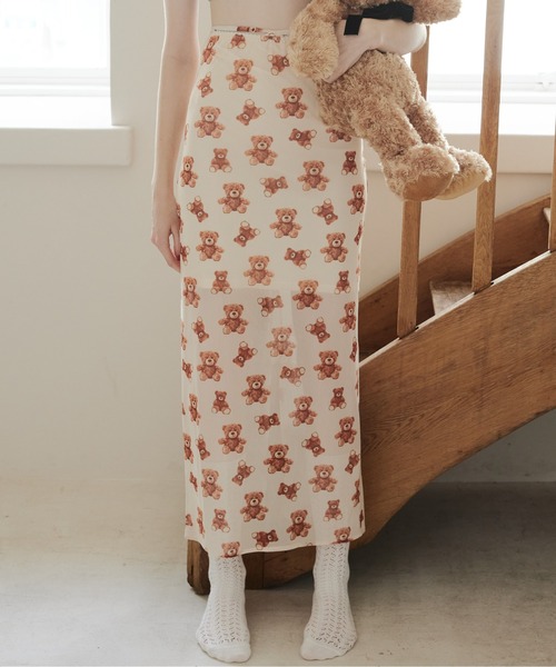 etre loin（エトルワン） ロング スカート Teddy bear tulle skirt