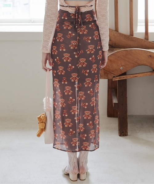 etre loin（エトルワン） ロング スカート Teddy bear tulle skirt