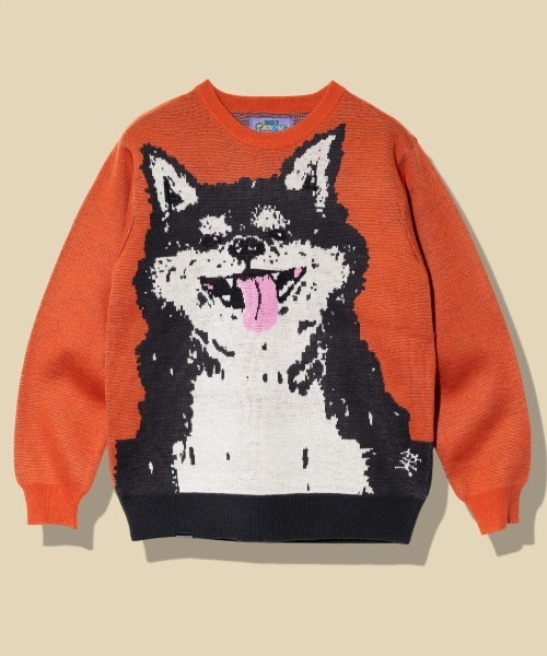 go slow caravan（ゴースローキャラバン） セーター ニット 笑う柴犬