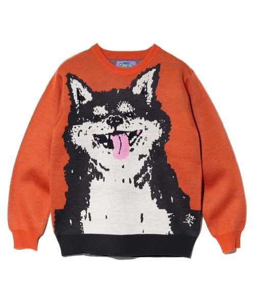 go slow caravan（ゴースローキャラバン） セーター ニット 笑う柴犬