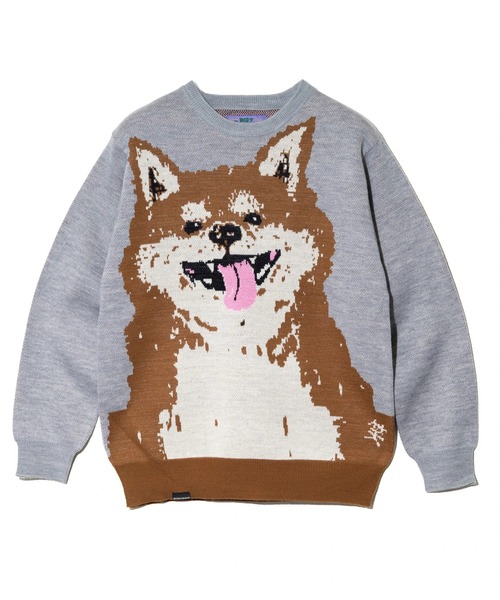 go slow caravan（ゴースローキャラバン） セーター ニット 笑う柴犬