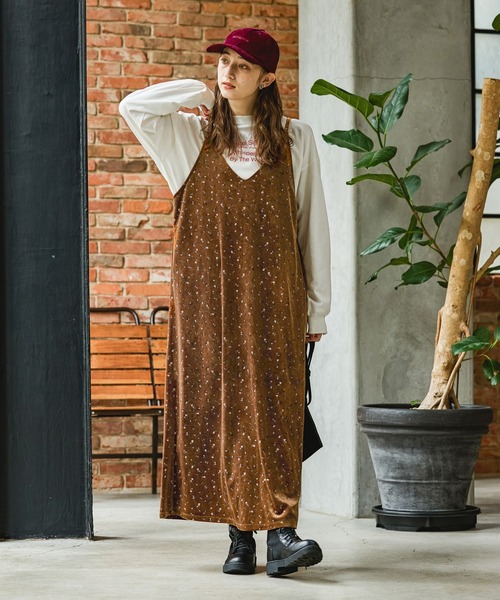 George's ワンピース フラワーベロアキャミワンピース : ZOZOTOWN