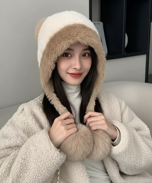 VIBGYOR ニット帽 ニットキャップ 「EIZZ/アイズ」もこもこポンポン