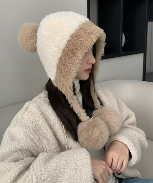 VIBGYOR ニット帽 ニットキャップ 「EIZZ/アイズ」もこもこポンポン