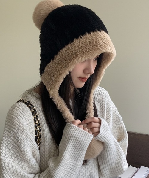 VIBGYOR ニット帽 ニットキャップ 「EIZZ/アイズ」もこもこポンポン