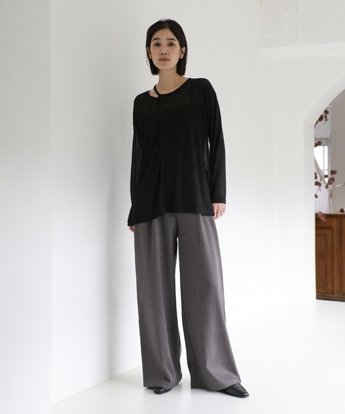 「select MOCA Et」 長袖カットソー FREE ブラック レディース_画像7