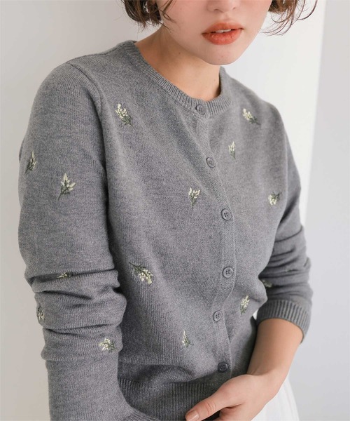 titivate（ティティベイト） カーディガン フラワー刺繍カーディガン