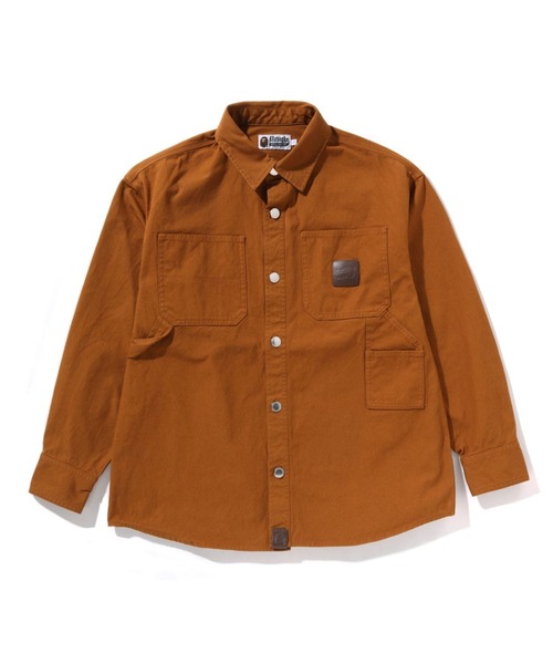 S/S 初期 アベイシングエイプ 半袖 ミリタリーシャツ XL A BATHING APE（アベイシングエイプ） シャツ BATHING APE LOGO CANVAS
