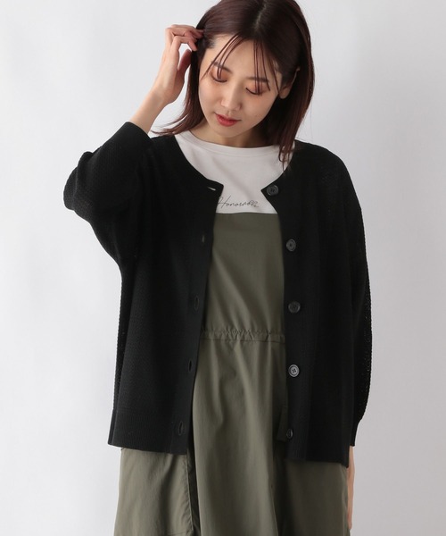「GLOBAL WORK」 ニットカーディガン MEDIUM アイボリー レディース_画像9