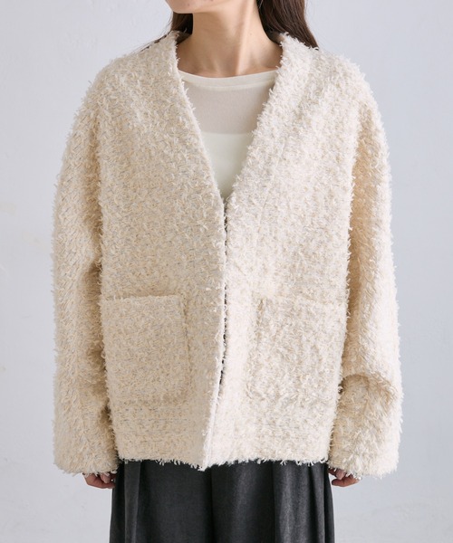 pual ce cin 「PUAL CE CIN」 ツイードジャケット FREE ブラック