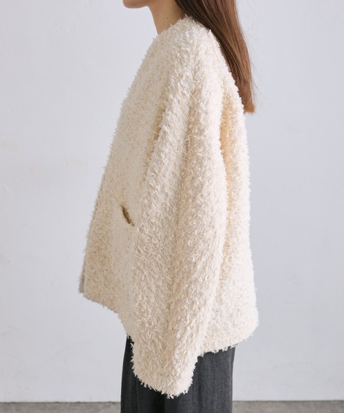 pual ce cin 「PUAL CE CIN」 ツイードジャケット FREE ブラック