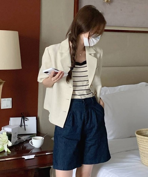 「pumpkin port」 テーラードジャケット MEDIUM ベージュ レディース_画像8