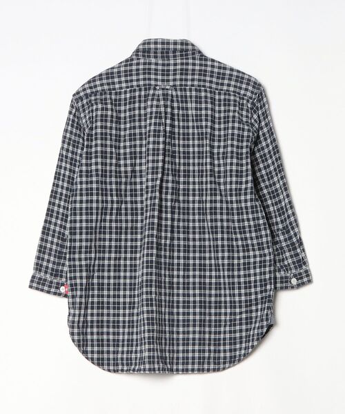 STUSSY 半袖チェックシャツ サイズ7 ネイビー系 STUSSY（ステューシー） チェック柄7分袖シャツ M ネイビー メンズ