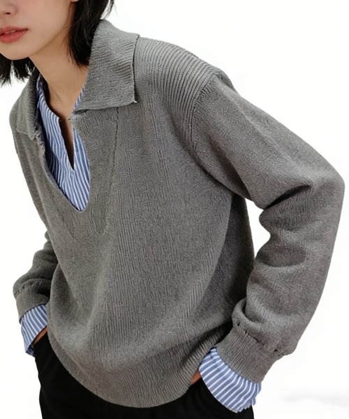 1/3までの出品 BOTTEGA VENETA スキッパーレイヤードニット BOTTEGA