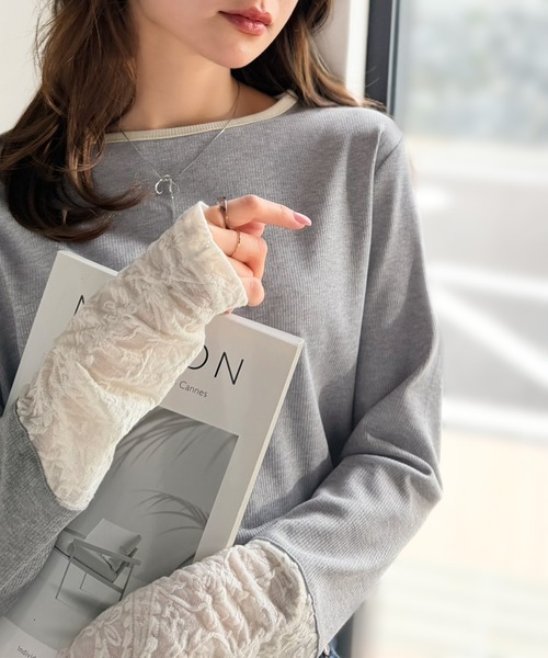 classicalelf（クラシカルエルフ） tシャツ 袖先にジャガード咲く♪春