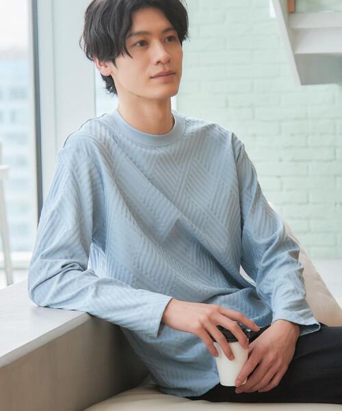 THE SHOP TK tシャツ 「長く愛せる、定番ロンT」リンクスジャカード