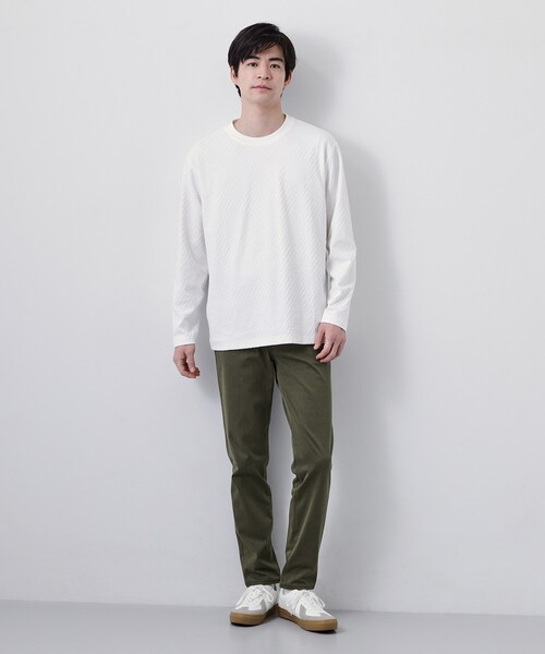 THE SHOP TK tシャツ 「長く愛せる、定番ロンT」リンクスジャカード
