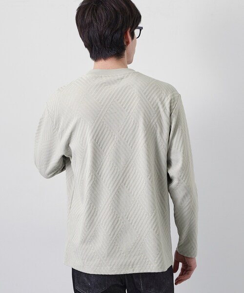 THE SHOP TK tシャツ 「長く愛せる、定番ロンT」リンクスジャカード
